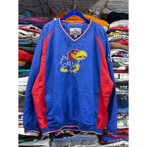 Colosseum Athletics Kansas Jayhawks Windbreaker Pullover Blue Red Mens XL 4063
